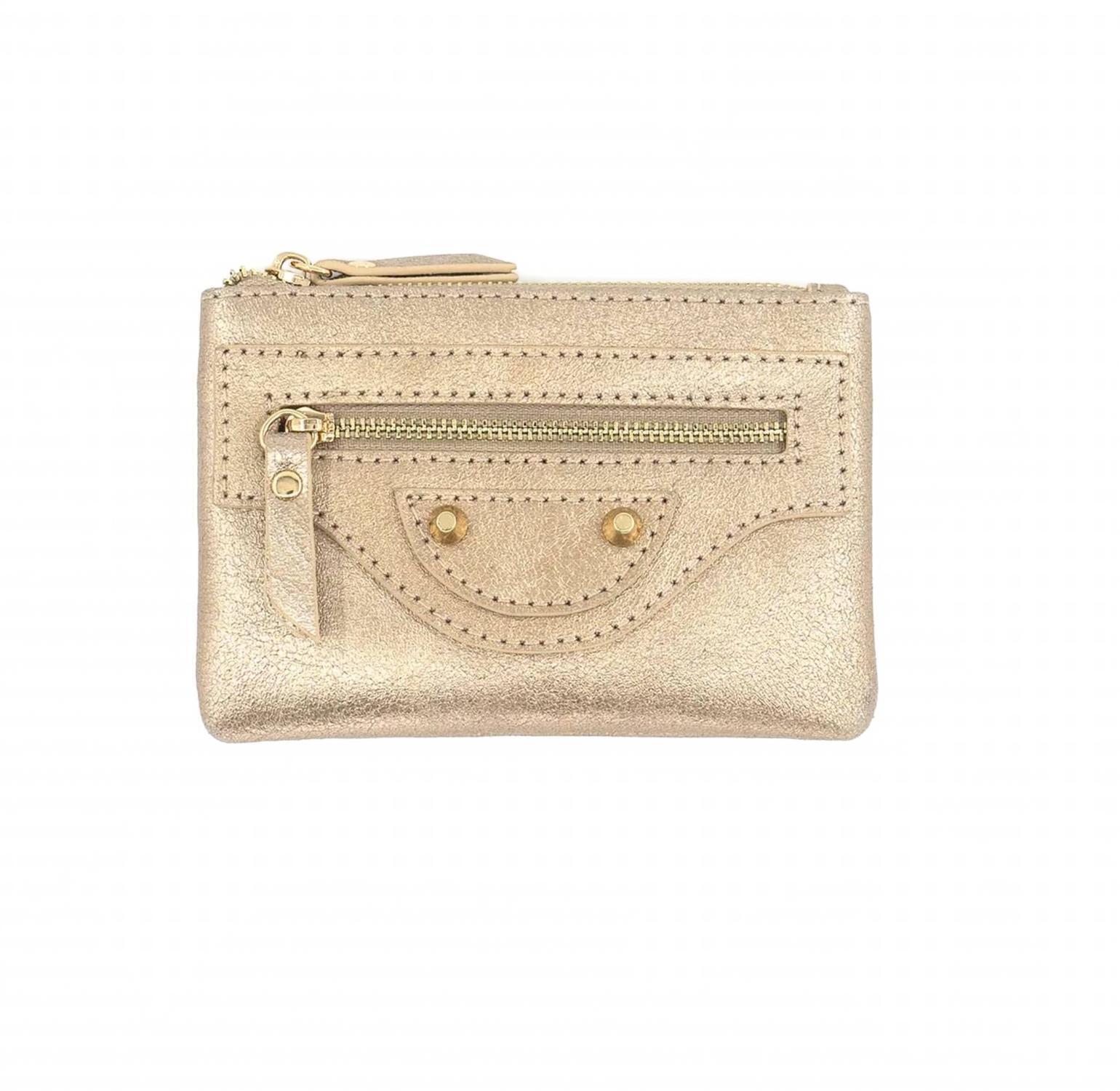 New Bc Handbags Women's Ciaga Leather Zippered Card Case In Gold